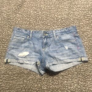 VS Pink distressed denim shorts